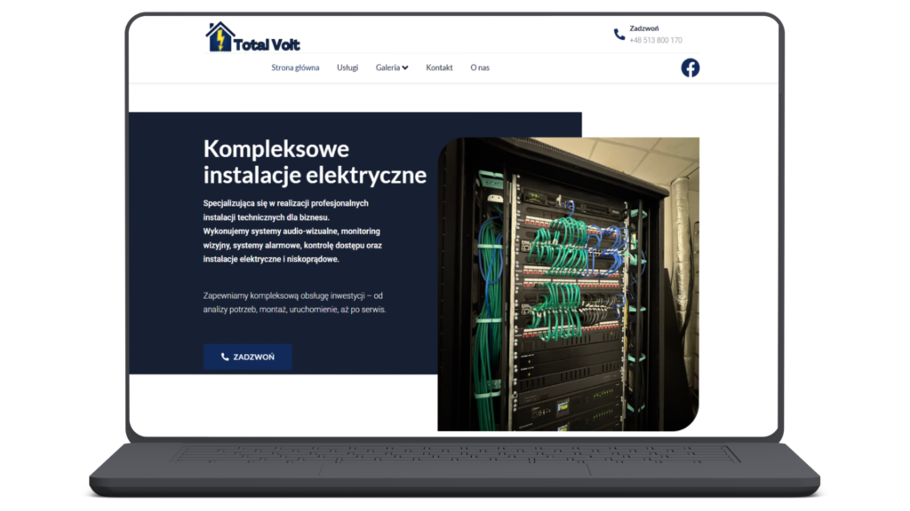 strona internetowa dla firmy elektrycznej